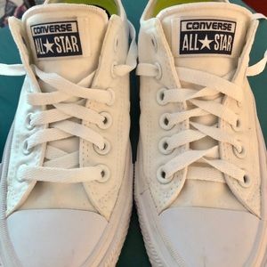 White Converse Lunarlon canvas sneakers